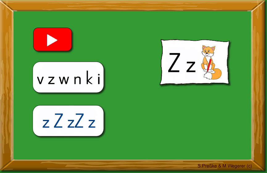 Druckschrift Z z lernen